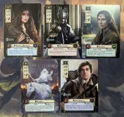 The Lord of The Rings LCG Fellowship Event Kit 2020 5 Hero Promo Cards - Image 1