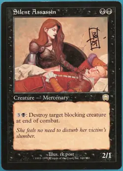 Silent Assassin Mercadian Masques NM Black Rare SIGNED CARD (294951) ABUGames - Image 1