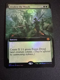 MTG Brothers War Awaken the Woods Extended Art Foil - Image 1