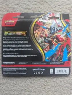 Pokemon TCG Mega Evolution 3 Pack Blister Golduck Sealed Booster Pack - Image 2