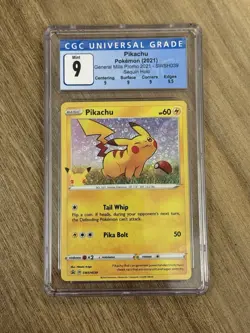 Pokemon 2021 Pikachu SWSH039 General Mills Promo Holo CGC 9 - Image 1