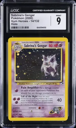 2000 POKEMON GYM HEROES SABRINA'S GENGAR CGC 9 - Image 1