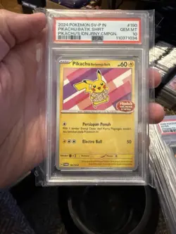 2024 POKEMON INDONESIAN SV-P PROMO #190 PIKACHU IN BATIK SHIRT PSA 10 - Image 1