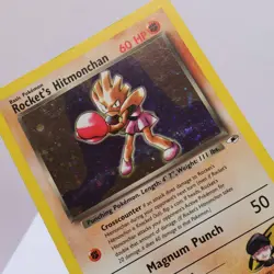 Pokemon TCG - Rocket's Hitmonchan 11/132 Gym Heroes Holo Rare WOTC 1999 - EXC - Image 1