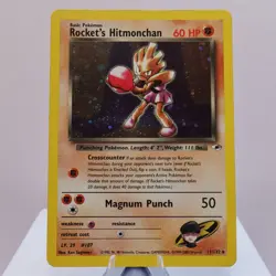 Pokemon TCG - Rocket's Hitmonchan 11/132 Gym Heroes Holo Rare WOTC 1999 - EXC - Image 2
