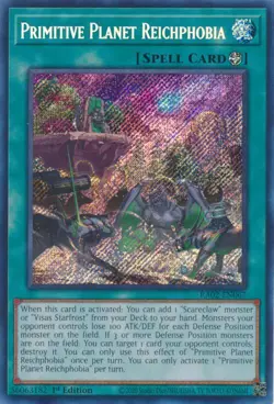 Yu-Gi-Oh! TCG Primitive Planet Reichphobia RA02-EN067 1st Ed Secret Rare NM/M - Image 1
