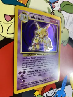 Pokemon Alakazam 1/102 WotC Base Set Unlimited Holo Rare LP/NM - Image 2