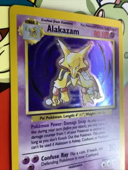 Pokemon Alakazam 1/102 WotC Base Set Unlimited Holo Rare LP/NM - Image 3
