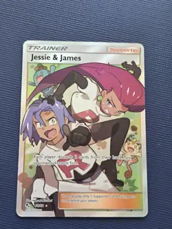 Jessie & James (Full Art) 68/68 Hidden Fates Holo Sun & Moon Trainer Pokemon - Image 1