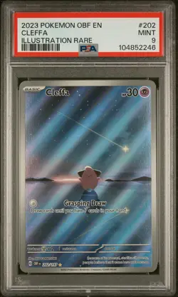 2023 POKEMON OBF EN-OBSIDIAN FLAMES ILLUSTRATION RARE #202 CLEFFA PSA 9 - Image 1