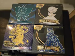 Lot Of 4 Pokemon ETBs, Surging Sparks, Mega Evolution BRAND NEW SEALED - Image 1