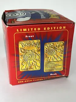 1999 Sealed Pokemon POLIWHIRL Burger King 23k Gold Plated Card Pokeball in Box - Image 4