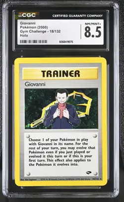 CGC 8.5 Giovanni 2000 Gym Challenge 18/132 Holo Pokemon Card - Image 1