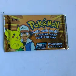 1999 Topps Pokemon TV Animation Edition Trading Card Pack - BLUE LABEL - Image 1