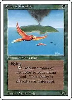 Magic MTG - Birds of Paradise - Revised - 3eme Edition - POOR - EN - Image 1