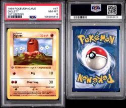 Pokemon Diglett 047/102 Base Set Shadowless First Edition PSA 8 - Image 3