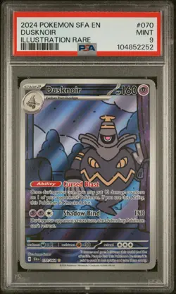 2024 POKEMON SFA EN-SHROUDED FABLE ILLUSTRATION RARE #070 DUSKNOIR PSA 9 - Image 1