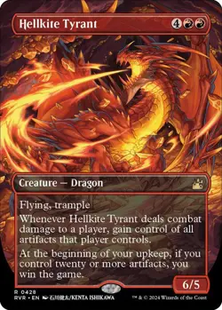 MTG Ravnica Remastered Anime Borderless Card #428 Hellkite Tyrant - Image 1