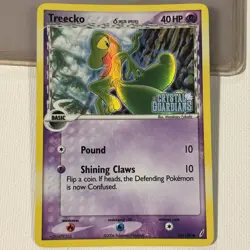 Treecko Reverse Holo 68/100 ex Crystal Guardians 2006 NM Pokemon Card stamped - Image 1