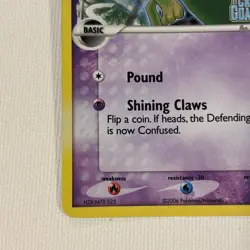 Treecko Reverse Holo 68/100 ex Crystal Guardians 2006 NM Pokemon Card stamped - Image 4