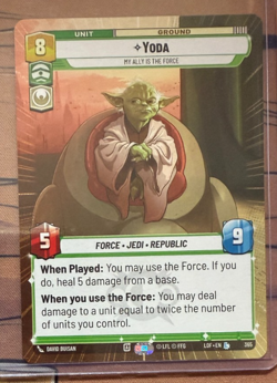 Star Wars Unlimited LOF YODA My Ally is the Force Legendary Hyperspace Card 365 - Image 1