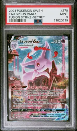 2021 Pokemon Fusion Strike Espeon VMAX Full Alternate Alt Art #270/264 PSA 9 - Image 3