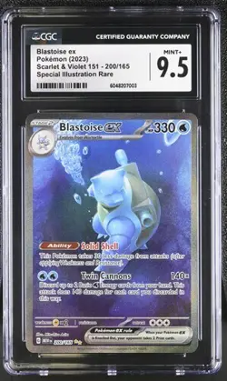 Pokemon Blastoise ex 151 MEW EN Special Illustration Rare #200 CGC 9.5 - Image 1