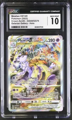 CGC 10 GEM MINT Mewtwo VSTAR GG44/GG70 Crown Zenith Galarian Gallery Pokemon - Image 1