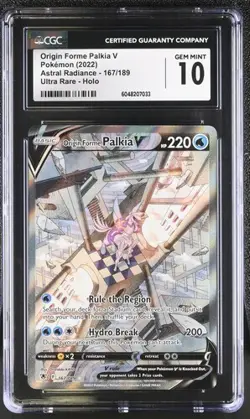 CGC 10 GEM MINT Origin Forme Palkia V 167/189 Alternate Art Astral Rare Pokemon - Image 2