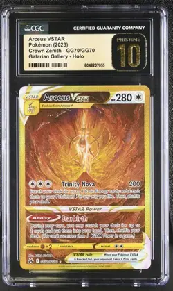 CGC 10 PRISTINE Pokemon 2023 Crown Zenith Alt Art Gold Arceus Vstar #GG70/GG70 - Image 2