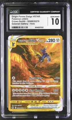 Pokemon CGC 10 Origin Forme Dialga VSTAR GG68/GG70 Crown Zenith Gem Mint - Image 1