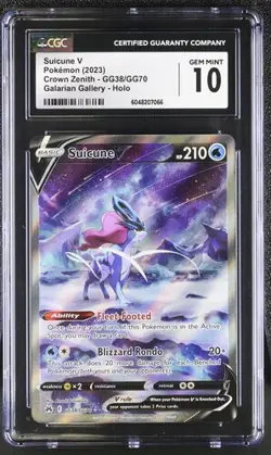 CGC 10 Suicune V GG38/GG70 Pokemon Crown Zenith Galarian Gallery 2023 - Image 3