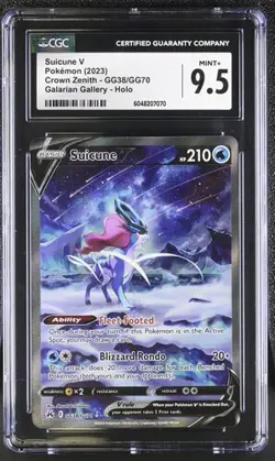 CGC 9.5 Suicune V GG38/GG70 Pokemon Crown Zenith Galarian Gallery 2023 MINT + - Image 3