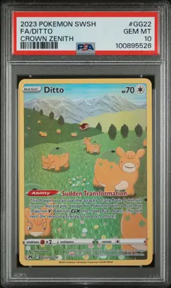 2023 POKEMON SWORD & SHIELD CROWN ZENITH #GG22 FULL ART/DITTO PSA 10 - Image 1