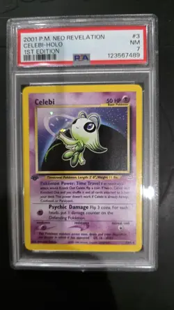 Pokemon Celebi Holo 1st Edition Neo Revelation PSA 7 - Image 1