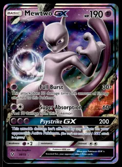 Pokemon TCG Shining Legends #39/73 Mewtwo GX LP - Image 1