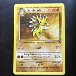 Pokemon TCG Sandslash Fossil 41/62 Regular 1999-2000 Wizards - Image 1