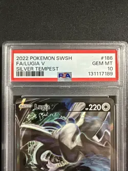 Lugia v Alt 186/195 PSA 10 Gem Mint 2022 Pokemon Silver Tempest English - Image 2