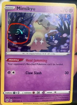 2020 Mimikyu 81/189 Cosmos Holo Rare - Darkness Ablaze Pokemon HD GALAXY SWIRL - Image 1