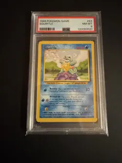 Pokemon TCG Squirtle Base Set 63/102 Regular Unlimited PSA 8 - Image 1