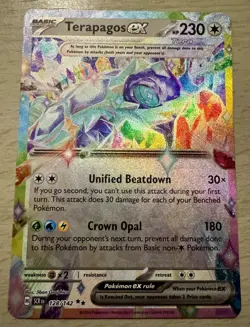 Pokemon TCG Terapagos ex 128/142 Stellar Crown Half Art Ultra Rare Card - Image 1