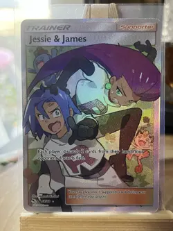 Jessie & James Hidden Fates Full Art Holo Ultra Rare 68/68 NM/N Pokemon Card - Image 3