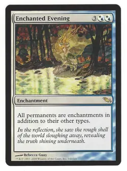 MTG Magic The Gathering Shadowmoor Enchanted Evening Rare Enchantment Blue White - Image 1