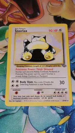 Pokemon TCG Snorlax Jungle 27/64 Regular Non-Holo Unlimited Rare WOTC NM - Image 1