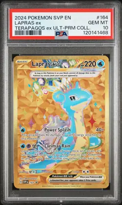 2024 POKEMON SVP EN-SV BLACK STAR PROMO #164 LAPRAS EX PSA 10 - Image 1