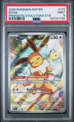 2025 POKEMON SVP EN-SV BLACK STAR PROMO #173 EEVEE PSA 9 - Image 1