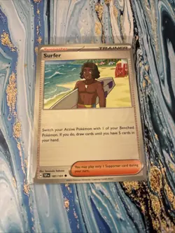 Surfer 187/191 Uncommon Surging Sparks - Pokemon TCG - Pack Fresh Near Mint NM - Image 1