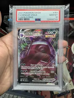 PSA 10 Gengar VMAX #157 Full Art 2021 Pokemon SwSh Sword & Shield Fusion Strike - Image 1