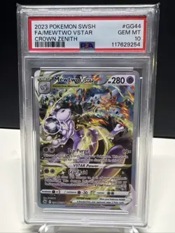 Pokemon Mewtwo VSTAR TCG Crown Zenith: Galarian Gallery GG44/GG70 PSA 10 - Image 1