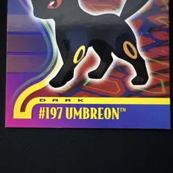 Pokemon 2001 Topps Umbreon #197 Blue Logo - TV Animation Vintage LP - Image 3